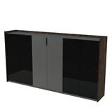 15ШТС.1406 Шкаф средний, со стеклом, трехсоставный (2636*460*1400) 15ШТС.1406 - фото 260318