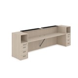 1КРТ-КЛ.005.1 Комплект Ресепшн с фартуком HPL (3632*751*1149) (с подсветкой) 1КРТ-КЛ.005.1 - фото 262695