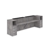 1КРТ-КЛ.005.1 Комплект Ресепшн с фартуком HPL (3632*751*1149) (с подсветкой) 1КРТ-КЛ.005.1 - фото 262707