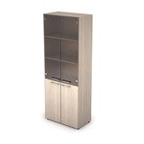 4Ш.005.3 Шкаф стеллаж высокий со стеклом (798*446*2112) 4Ш.005.3 - фото 263749