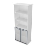 9ШД.005.21 Шкаф высокий со стеклом и открытыми полками (800*450*2045) 9ШД.005.21 - фото 268528 9ШД.005.21 Шкаф высокий со стеклом и открытыми полками (800*450*2045) 9ШД.005.21 - фото 268528